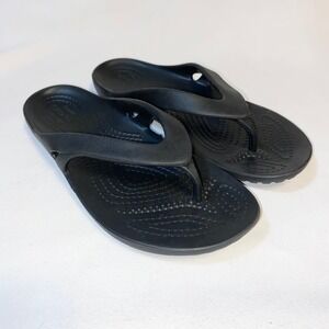 Crocs Kadee II Flip Flops Womens Size 6 Black Thong Sandals Iconic Comfort